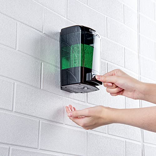 Clean Tek Professional 23.7 Ounce Manual Soap Dispenser, 1 Wall-Mountable Soap Dispenser - With Security Key, Black Plastic Refillable Soap Dispenser, Push Mechanism, Transparent Tank - Restaurantware - color: Black