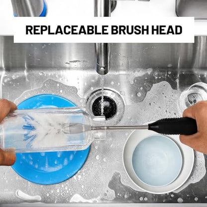 Bottle Brush Refills for OXO Stainless Steel Bottle Brush Only, 8 Pack Bottle Brush Replacement Head for Clean Water Bottle, Baby Bottle, Glasswares, Mugs
