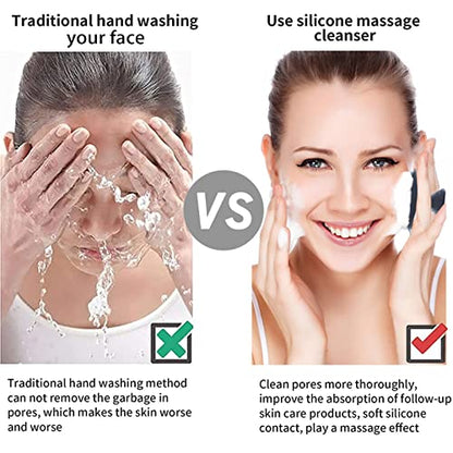 Face Scrubber Face Scrubber for Men Facial Cleansing Brush Silicone Face Wash Brush Manual Waterproof Cleansing Skin Care Face Brushes for and Exfoliating (Gray) - color: Gray