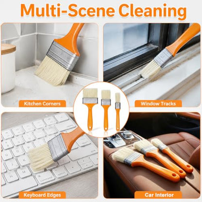 3 Pack Microfiber Duster Brush, Soft Bristles Detailing Brush Dusting Tools, Cleaning Brushes Duster for Auto Interior, Automotive Dashboard, Arts and Crafts, Digital Product, Keyboard