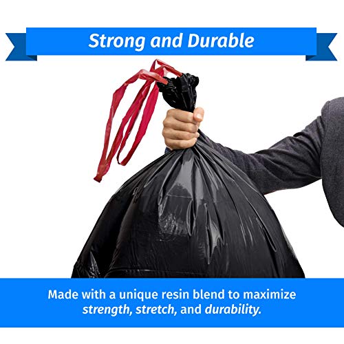 Reli. 39 Gallon Trash Bags Drawstring (100 Count) Large 39 Gallon Heavy Duty Drawstring Trash Bags, Garbage 39Gal Capacity, Lawn Leaf (39Gal, Black) - size: 1 Count (Pack of 100)