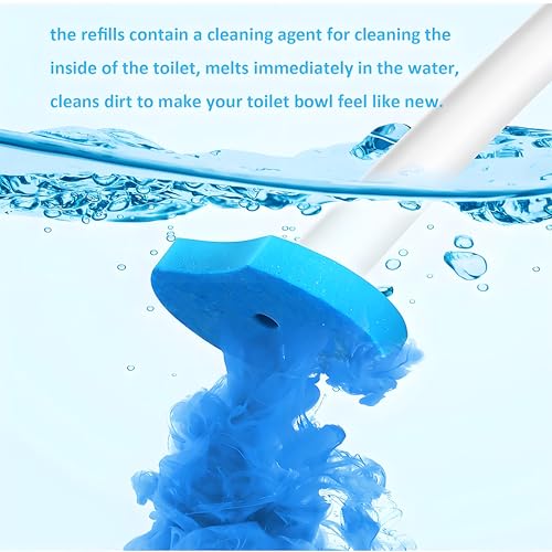Disposable Toilet Brush with 40 Wand Refill Heads - KIRIKIT Wall-Mounted Toilet Brush and Holder Bowl Cleaner Set with 3 Scents for Deep Cleaning and Hygienic Bathroom Toilet Cleaning System - color: 1 Wand + 40 Refills