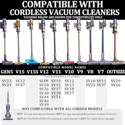 Fullclean Mattress Tool and Extension Flexible Hose Kit Compatible with Dyson Gen 5 V15 V15s V12 V11 V10 V9 V7 V8 Absolute Detect Torque Drive Cyclone Cordless Handheld Vacuum Cleaner - size: C:Mattress Tool+Flexible Hose
