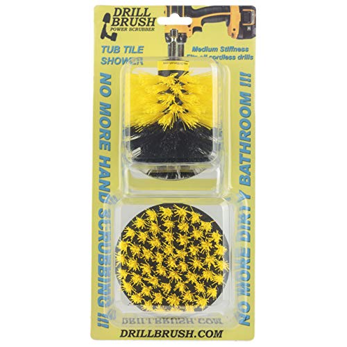 Shower Cleaning Brush - Cleaning Scrub Brush - Bathroom Cleaning Brushes - Tile Cleaning Brush - Tub Cleaning Brush - Scrub Brushes for Drills - Bathroom Power Scrubber - Home Bathroom Cleaning Tools - color: Yellow