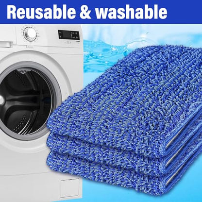 16.5" Microfiber Mop Pads Refills, 3 Pack Reusable Replacement Heads | reusable wet mop refills, machine washable for 14-16 inch spray mops, hardwood floors, dust cleaning & scrubbing - color: Purple