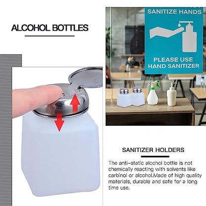 FOMIYES 3pcs Static Press Bottles Squeeze Wash Bottles for Alcohol Refillable Containers for Labs Industry and Daily Use