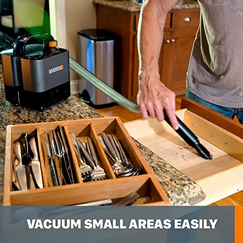 WORX WX030L 20V Power Share Cordless Cube Vac Compact Vacuum, Black - style: with battery and charger