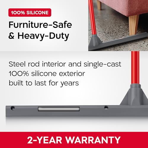 Tyroler Floor Squeegee for Concrete Floors, 24" Heavy Duty Squeegee for Floor, Squeegees Broom for Floors with 55" 4 Part Handle Perfect for Tiles, Marble, Garage, Deck, Patio, Bathroom, Shower