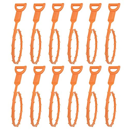 Amazon Basics Flexible Drain Clog Remover Snake Tool for Hair and Debris, Unclog Toilet, Sink, Shower, Bathtub, Sewer, 19.6-Inch, 12 Pack