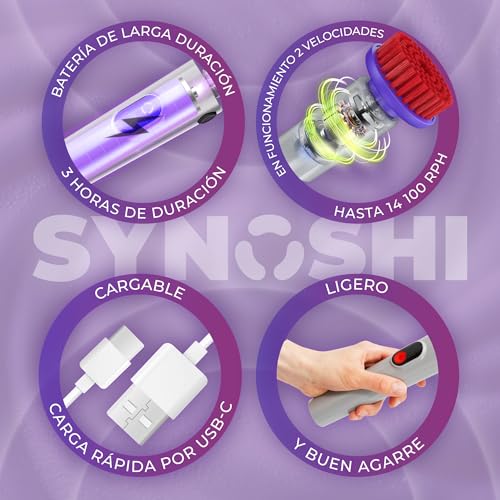 SYNOSHI PRO Electric Spin Scrubber, Cordless Cleaning Brush Bathroom Scrubber. Waterproof Shower Cleaner Brush with Adjustable Angles, 2 Speed, 180Min Work Time for Floor, Bathtub, Kitchen, Car, Tub
