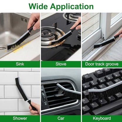New Hard Bristle Crevice Cleaning Brushes Multifunctional Thin Gap Scrub Brush Small Deep Cleaning Tools Cleaner Supplies for Floors Bathroom Home Kitchen Windows Corner Sink Toilets Grout Tile 4 Pack
