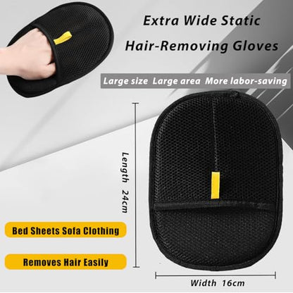 Pet Hair Removal Glove for Cats & Dogs, Upgrade Efficient Grooming Gloves for Pet Hair, Reusable Cat & Dog Hair Remover for Couch, Furniture, Carpet, Curtain(2pcs)