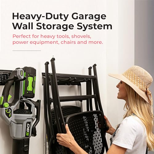 TIDYME Garage Tool Organizer Wall Mount - 80 inches - Sturdy Storage Rack with Adjustable Hooks, Anti-Rust - Easy Installation, 500lbs Capacity - Garden Tool Organizer (05 Racks & 10 Hooks) - size: 80" Carbon Steel with 5 Racks & 10 Hooks