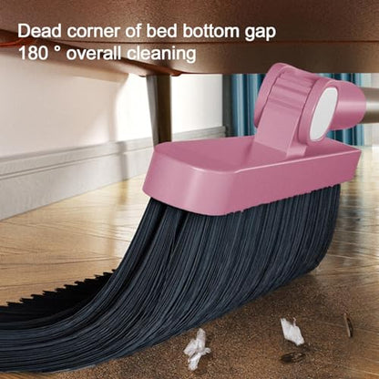 180° Rotatable Broom with Dustpan Combo Set, Buckle Standing Dust Pans with Scraping Teeth, Long Handle Brooms for Sweeping Indoor, Stand-Up Storage Saving Space, Cleaning Supplies, Home Essentials