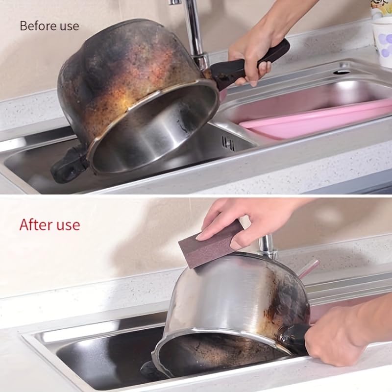 2PCS Abrasive Scrub Sponge 2-Pack, Emery Cleaning Pad for Tough Grime, Pot Bottom and Rust Removal, Grill and Stove Cleaning, 2PCS - color: 2pcs