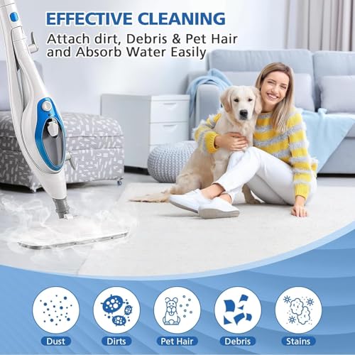 LINNIW 6 Pack Replacement Steam Mop Pads Compatible for PurSteam ThermaPro 10-in-1 - size: Pack of 6