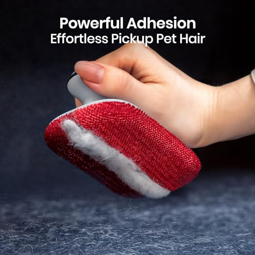 DELOMO Upgraded Pet Hair Removal Tool for Car, Mini Dog Hair Remover for Car Detailing, Pet Hair Remover Brush for Auto Detailing, Furniture, Carpet, Lint, Pet Hair Eraser (Size: 4.72" L × 2.76" W)