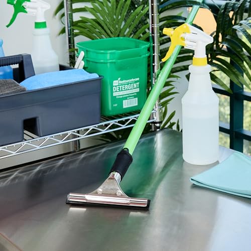Restaurantware-Clean Tek Professional 5.91 Inch Window Squeegee, 1 Cleaning Squeegee with Rubber Blade - No-Slip Handle, Clean Mirror Or Car Windshield, Stainless Steel Wiper for Glass Door - size: 6", style: Stainless Steel, with Black Rubber Grip