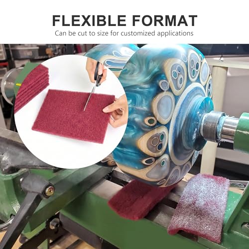 6" x 9" Scuff Pad Maroon 16 Pack - Scuffing, Scouring, Sanding, Paint Primer Prep Adhesion Scratch - Surface Preparation Automotive Car Auto Body Woodworking 7447 - color: Maroon, size: 16 pcs (6" x 9")