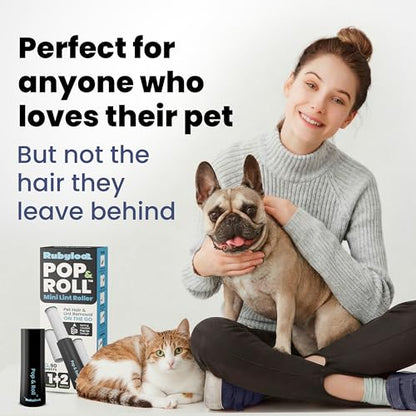 Mini Lint Roller for Pet Hair Extra Sticky (1 Pack + 2 Refill Rolls) - Travel Size Pet Hair Roller with Retractable Cover - Cat & Dog Fur Remover for Clothes - size: 1 Pack with 2 Refills
