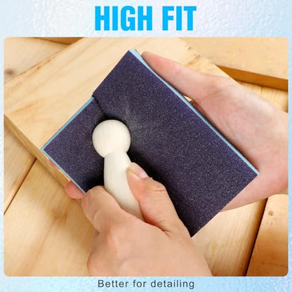 12 Pack Sanding Sponge, Washable and Reusable Sanding Blocks 180 Grit Wet Dry Sand Paper for Wood Drywall Metal Furniture - size: 180 Grits