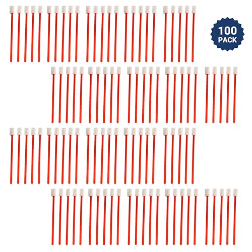 Evaclean Swilly Original Disposable Crevice Brushes - 100 Pack - Versatile Cleaning Tool for Tight Spaces, Window Tracks, Keyboards, Car Vents, and Household Use (Red) - color: Red