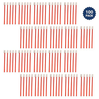 Evaclean Swilly Original Disposable Crevice Brushes - 100 Pack - Versatile Cleaning Tool for Tight Spaces, Window Tracks, Keyboards, Car Vents, and Household Use (Red) - color: Red
