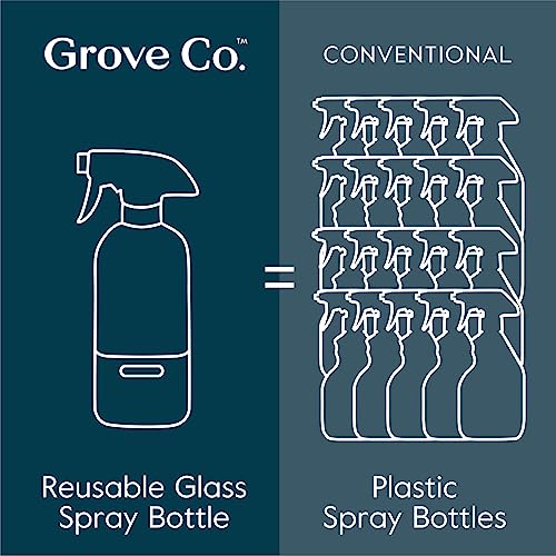 Grove Co. Refillable Glass Spray Bottles for Cleaning, 2 x 16 oz Bottles | Reusable; Custom Labels; Compatible with Grove Co. Cleaning Concentrates; No Plastic Waste; Durable, Recycled Glass - color: White, size: 32 Ounce (Pack of 2)