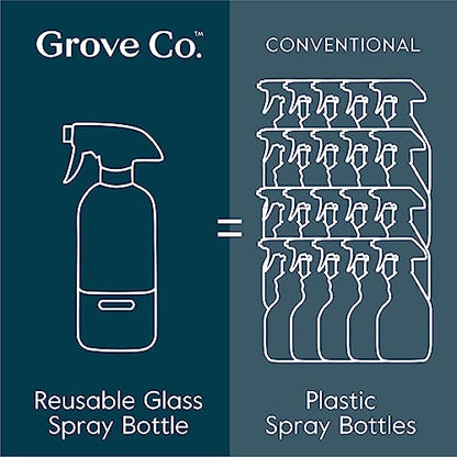 Grove Co. Refillable Glass Spray Bottles for Cleaning, 2 x 16 oz Bottles | Reusable; Custom Labels; Compatible with Grove Co. Cleaning Concentrates; No Plastic Waste; Durable, Recycled Glass - color: White, size: 32 Ounce (Pack of 2)
