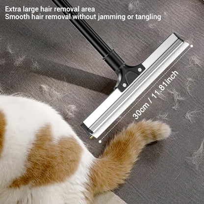 Yoidesu Carpet Rake for Pet Hair Removal, Washable Reusable Pet Hair Remover with Adjustable Long Handle, Cat Dog Carpet Rake Scraper with Ultra Thin Metal Teeth