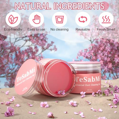 TeSabMi Car Cleaning Gel Car Cleaning Putty Car Putty Car Interior Cleaner Car Slime Car Detailing Kit Car Accessories Gifts for Dad Men Him Women Stocking Stuffers Pink - color: Pink