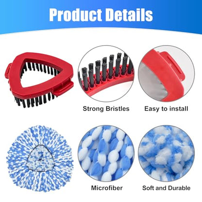 Mop Heads Replacements for Ocedar, Mop Replace Head for O Cedar, Mop Heads for O Cedar, Mop Replace Head for Cedar, Mop Heads for O Cedar Spin Mop Include 2 Pack Mop Refills & 2 Pack Scrubber Mop Head - size: for Ocedar 2 Tank