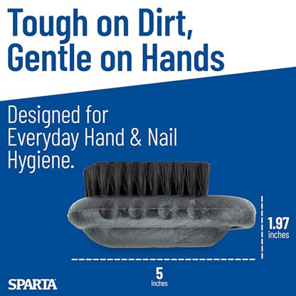SPARTA 5 Inch Hand and Nail Brush with Stiff Center Bristles, Soft Outer Bristles, Larger Polypropylene Body, Color Coded Scrub Brush for Commercial Foodservice Use, Black