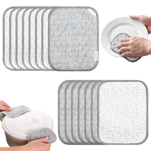 Double-Sided Wire Dishwashing Rags, Non Scratch Wire Cleaning Cloths for Kitchen, Reusable Miracle Washing Cloths, Multipurpose Wire Dishcloth for Washing Dishes, Sinks, Pots & Pans (15 Pcs) - color: 15 Pcs