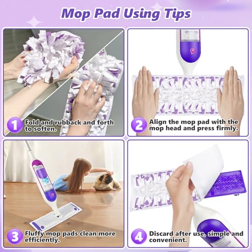 Mop Pads Refills for Swiffer PowerMop: 30 Pcs Disposable Pad | Wet Dry Use, 10-Layer Design, for 13" - 15" spray mops, Tile Hardwood Multi-Surface Floor Cleaning - size: 30 Pcs Mop Pads