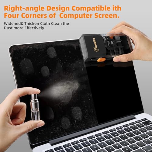 Keyboard Cleaning Kit Keyboard Cleaner, All in One Computer Screen and Laptop Cleaner, Compact Portable Electronic Laptop Cleaning Kit with Soft Brush and Spray for MacBook iPad iPhone Earbud, Black - color: Black