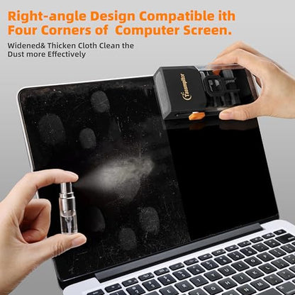 Keyboard Cleaning Kit Keyboard Cleaner, All in One Computer Screen and Laptop Cleaner, Compact Portable Electronic Laptop Cleaning Kit with Soft Brush and Spray for MacBook iPad iPhone Earbud, Black - color: Black