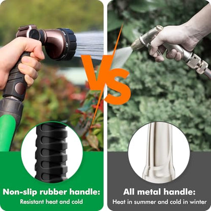 RESTMO Heavy Duty Hose Nozzle, Metal Garden Water Hose Sprayer with 7 Watering Patterns, Thumb Control, On Off Valve, High Pressure Nozzle Sprayer for Watering Plants, Car and Pet Washing - color: Oil Rubbed Bronze