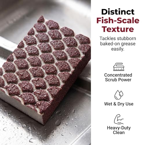 Magic Emery Cleaning Sponge, Carborundum Pot Scrubber Sponge Brush Eraser Scrub Pad, Heavy Duty Tough Stain Grease Remover for Pots Pans Cookware Kitchen Cleaning (8pcs) - color: 8pcs