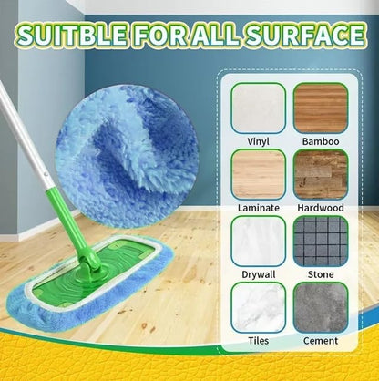 Microfiber Mop Pads - 3 Pack Reusable Washable Refills for Wet & Dry Floor Cleaning - Fits Most Standard Mops - Light Blue Household Cleaning Pads - color: Light Blue