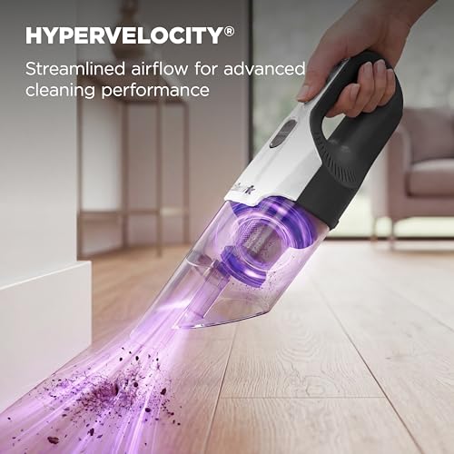 Shark Cyclone PET Handheld Vacuum with, HyperVelocity Suction, Powerful Pet Hair Pickup, Lightweight, XL Dust Cup, Including Upholstery Tool, 8" Crevice Tool, Scrubbing Brush, Pearl White, AA701 - style: Cyclone w/ 3 attachments