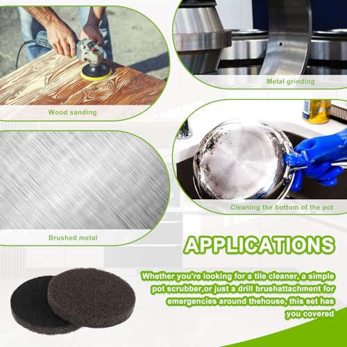 16pcs Performance Pads Power Scrubber Pads Set Electric Scrubber Replacement Scouring Pads fit for Dremel Versa Scouring Pads,Browm - size: Brown