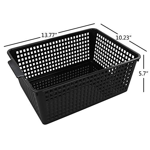 3-pack Plastic Storage Bins Basket For Organizing (Black) - color: Black