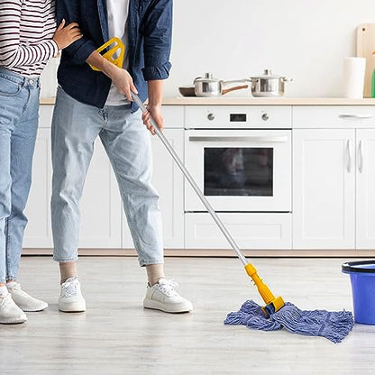 2 Pack Mop Head Replacement, Cleaning Heavy Duty Mop Head Commercial Replacement, Wet Industrial Blue Cotton Looped End String Head Refills, Heavy Mop Replace Head, for General and Floor Cleaning - color: Blue