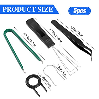 5 Pcs Keyboard Cleaning Tools - Switch Puller Set, Stainless Steel Keycap Remover Kit with Keycap Tweezers for Mechanical Keyboard