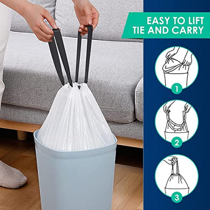 10 Gallon (fit 30-35 Liter) 200 Counts Drawstring Trash Bags, Medium Large Kitchen Garbage Bags Trash Can Liners for Home, Office, Light Residential Waste Outdoor Lawn Bags, White - style: 200-10 Gallon-White