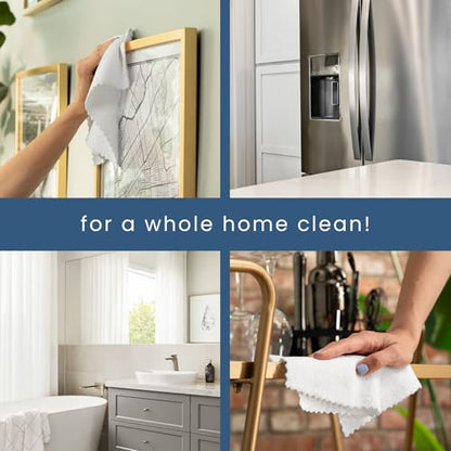 S&T INC. 50 Pack Microfiber Cleaning Cloth with Box, Bulk Towels for Home, Reusable Microfiber Towels for Cars, Cleaning Rags, White, 190gsm, 11.8 Inches x 11.8 Inches, 50 Count - color: White