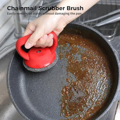 Stainless Steel Palm Cleaner Scrubber With Non-Slip Handle: Efficient Scrubbing Brush