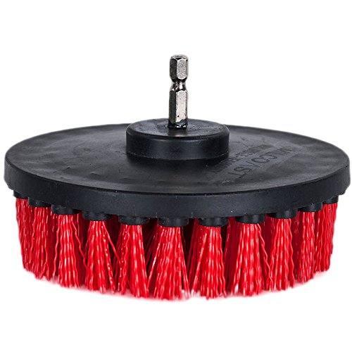 HIFROM 5inch Heavy Duty Stiff Drill Powered Cleaning Scrub Brush Attachment Kit for Pool Flooring Brick Siding Garage Cutters Fireplace Stone Sidewalks Driveways
