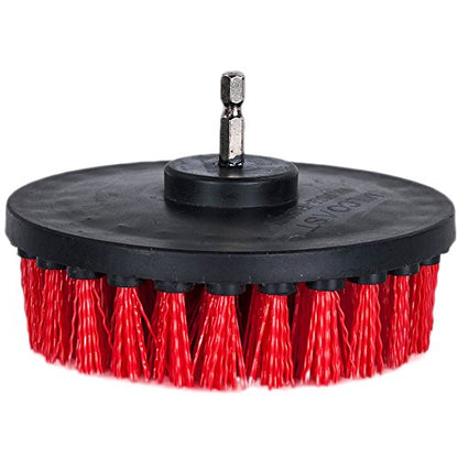 HIFROM 5inch Heavy Duty Stiff Drill Powered Cleaning Scrub Brush Attachment Kit for Pool Flooring Brick Siding Garage Cutters Fireplace Stone Sidewalks Driveways